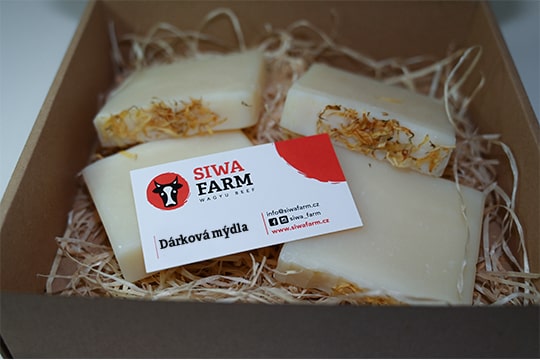 SiwaFarm dárková sada 4 vonných mýdel z hovězího loje